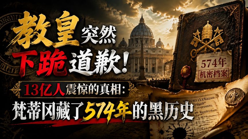 教皇突然下跪道歉！13亿人震惊的真相：梵蒂冈藏了574年的黑历史