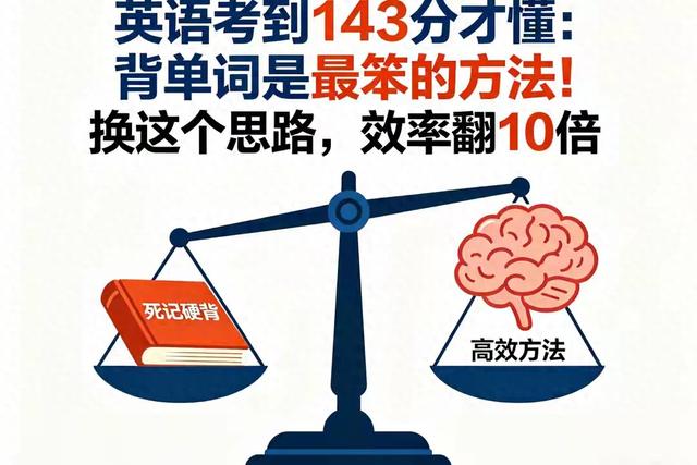 英语考到143分才懂:背单词是最笨的方法!换个思路,效率翻10倍
